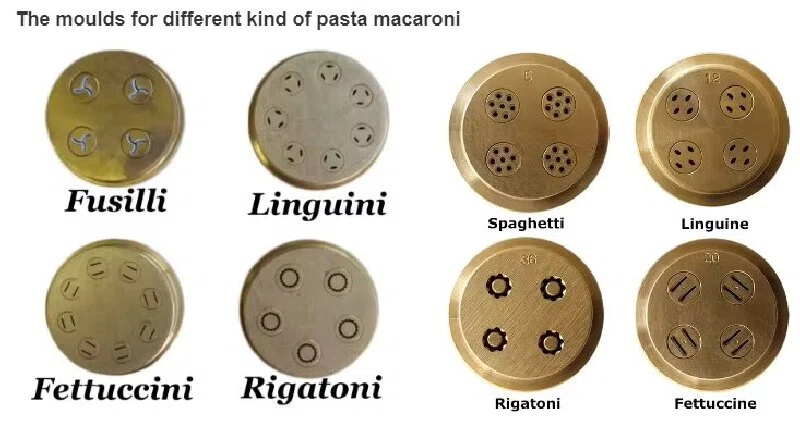 Industrial forming dies for multiple short-cut pasta profiles