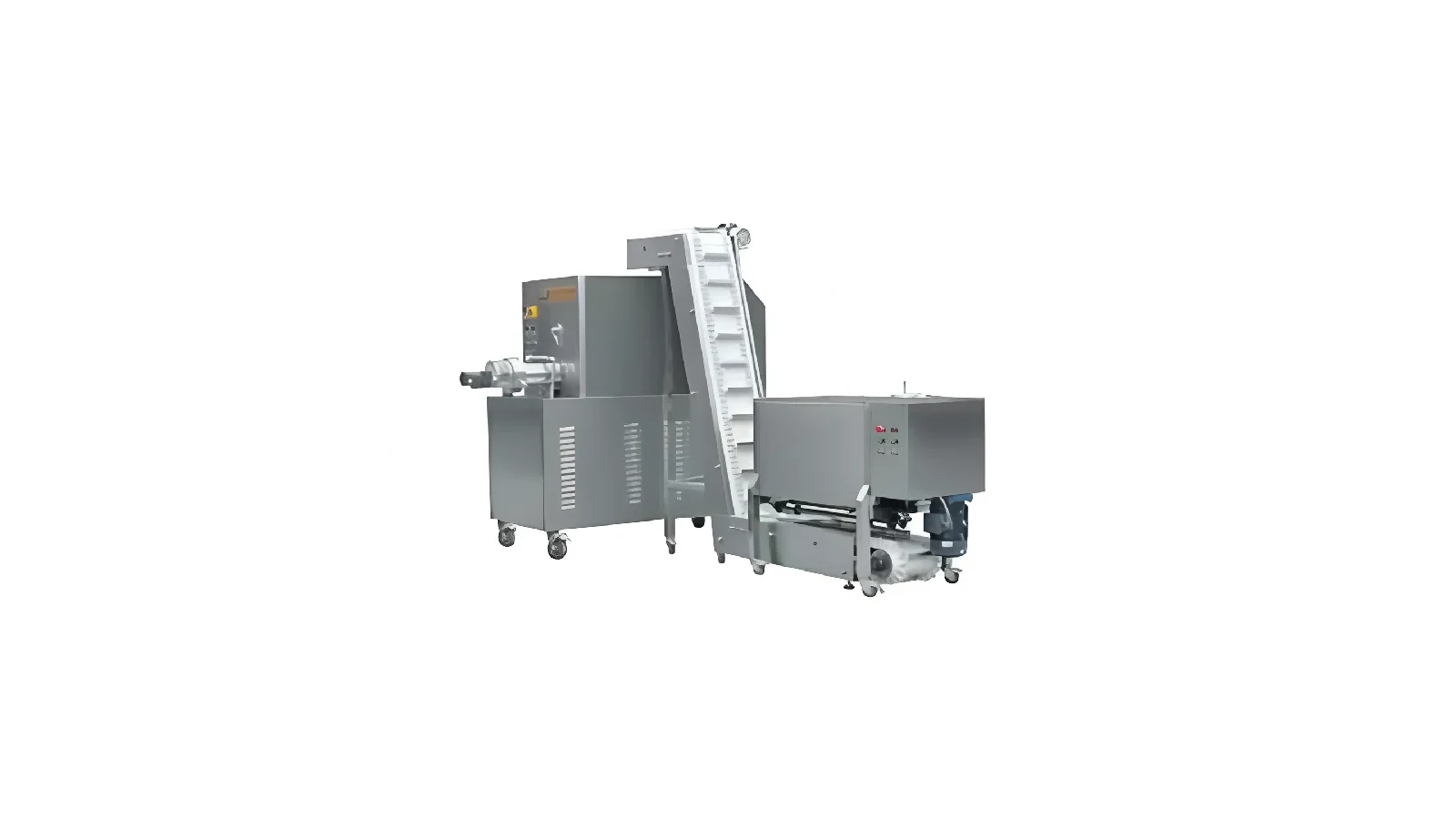 Industrial pasta mixing equipment used to connect material lots with a named batch