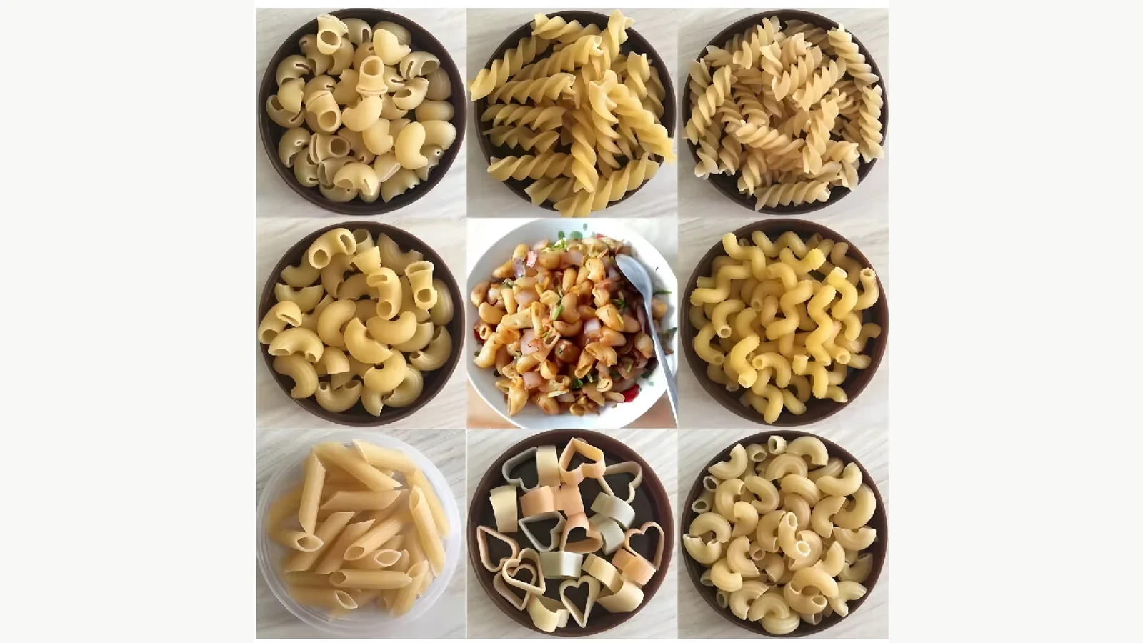 Selection of short-cut pasta products illustrating why product mix affects changeovers